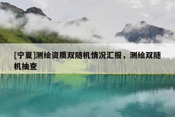 [寧夏]測繪資質(zhì)雙隨機(jī)情況匯報(bào)，測繪雙隨機(jī)抽查